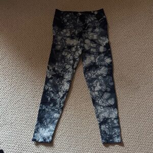 Nux—Tie-Dye navy  & white High-Waist Leggings—small